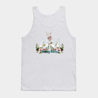 Funny easter bunny playing music Tank Top